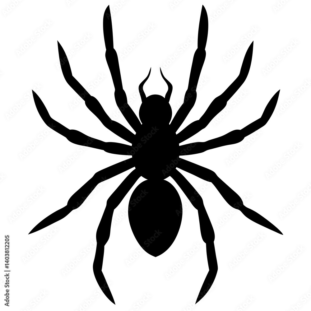 Spider silhouette isolated on white background Spider silhouette isolated on white background