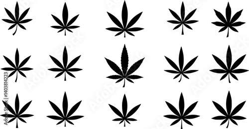 Weed Marijuana cannabis leaf vector icon logo illustration
