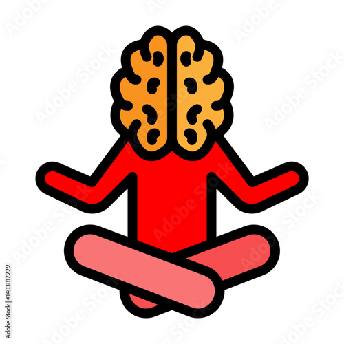 Mind Body Connection Vector Filled Icon Design