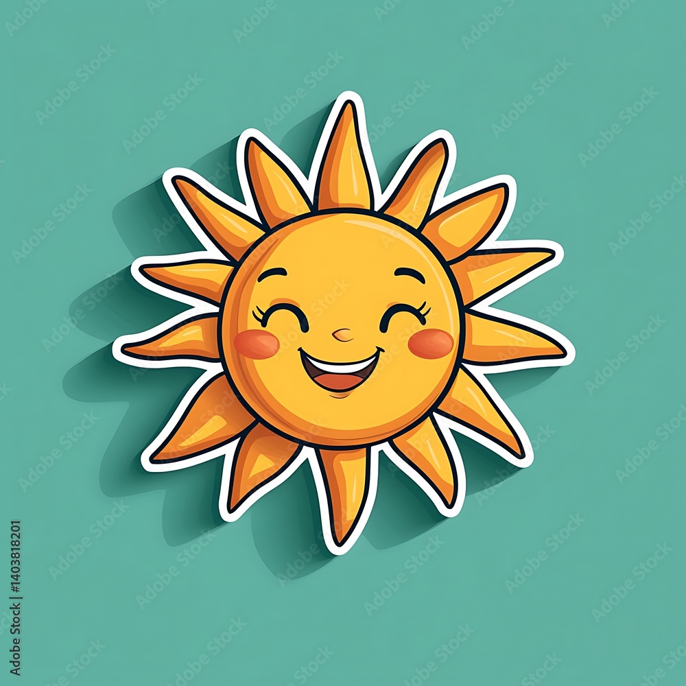Smiling sun with short rays Smiling sun with short rays