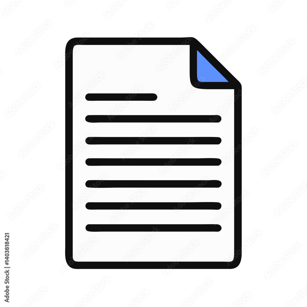 Document Icon Representing Text File and Digital Paperwork Document Icon Representing Text File and Digital Paperwork