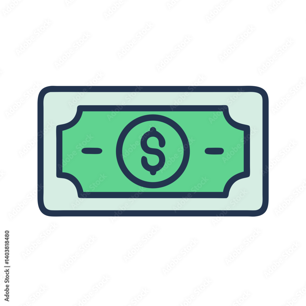 Dollar Bill Icon Representing Money and Financial Transactions Dollar Bill Icon Representing Money and Financial Transactions