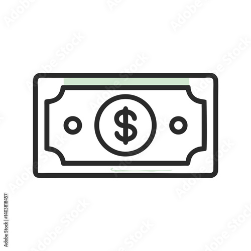 Dollar Bill Icon Representing Money and Financial Transactions