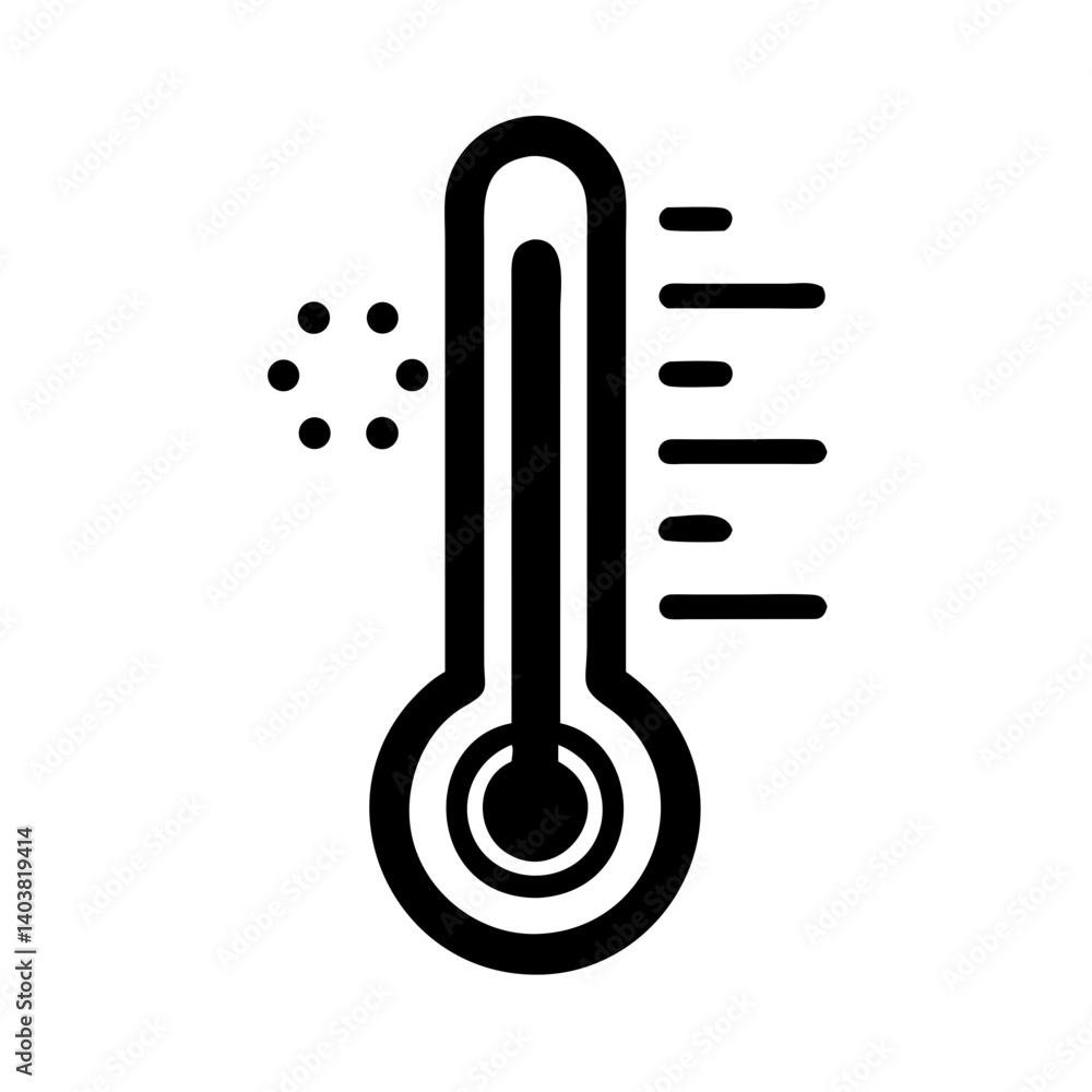 Thermometer Icon Representing Temperature and Climate Measurement Thermometer Icon Representing Temperature and Climate Measurement