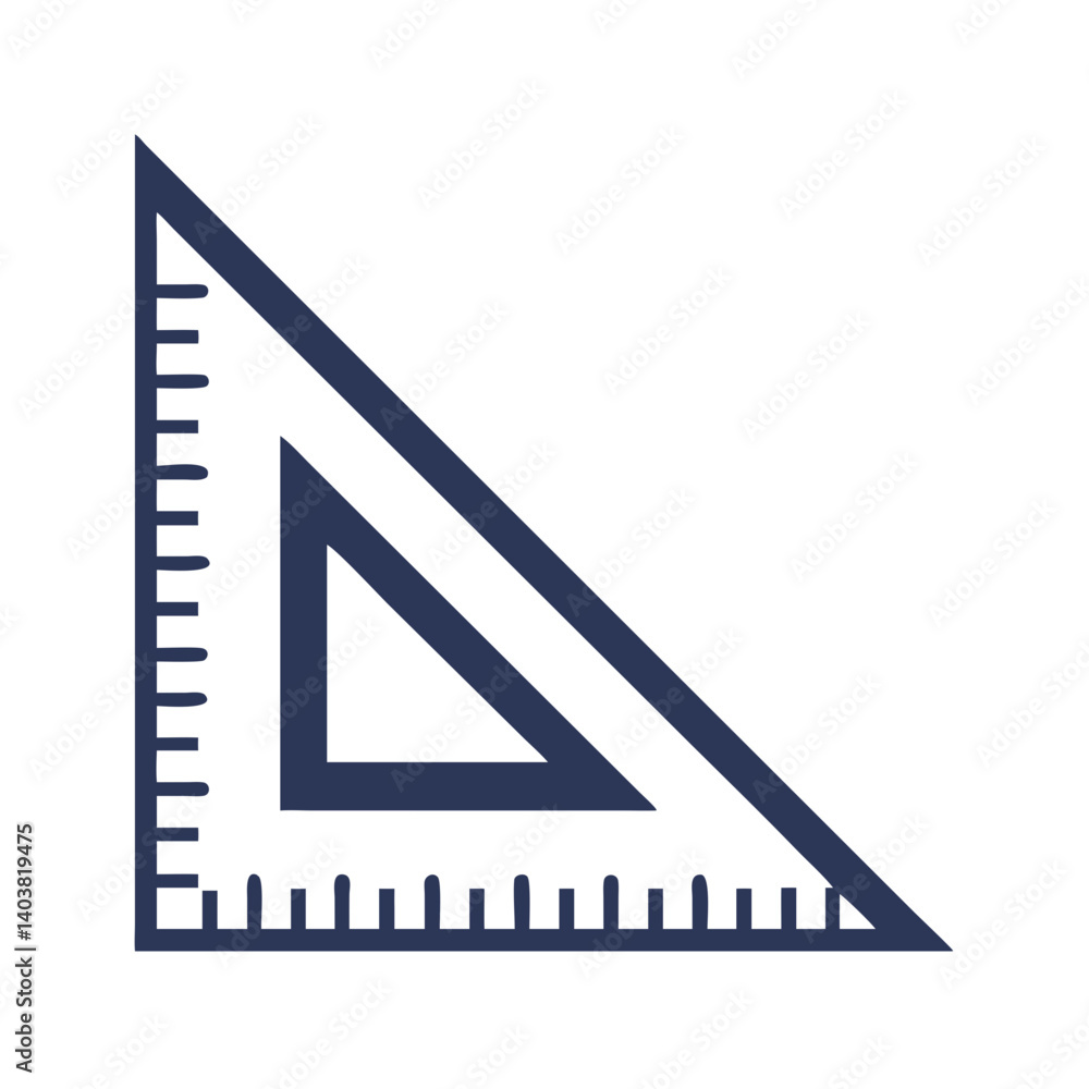 Triangle Ruler Icon Representing Measurement and Geometric Drawing Triangle Ruler Icon Representing Measurement and Geometric Drawing