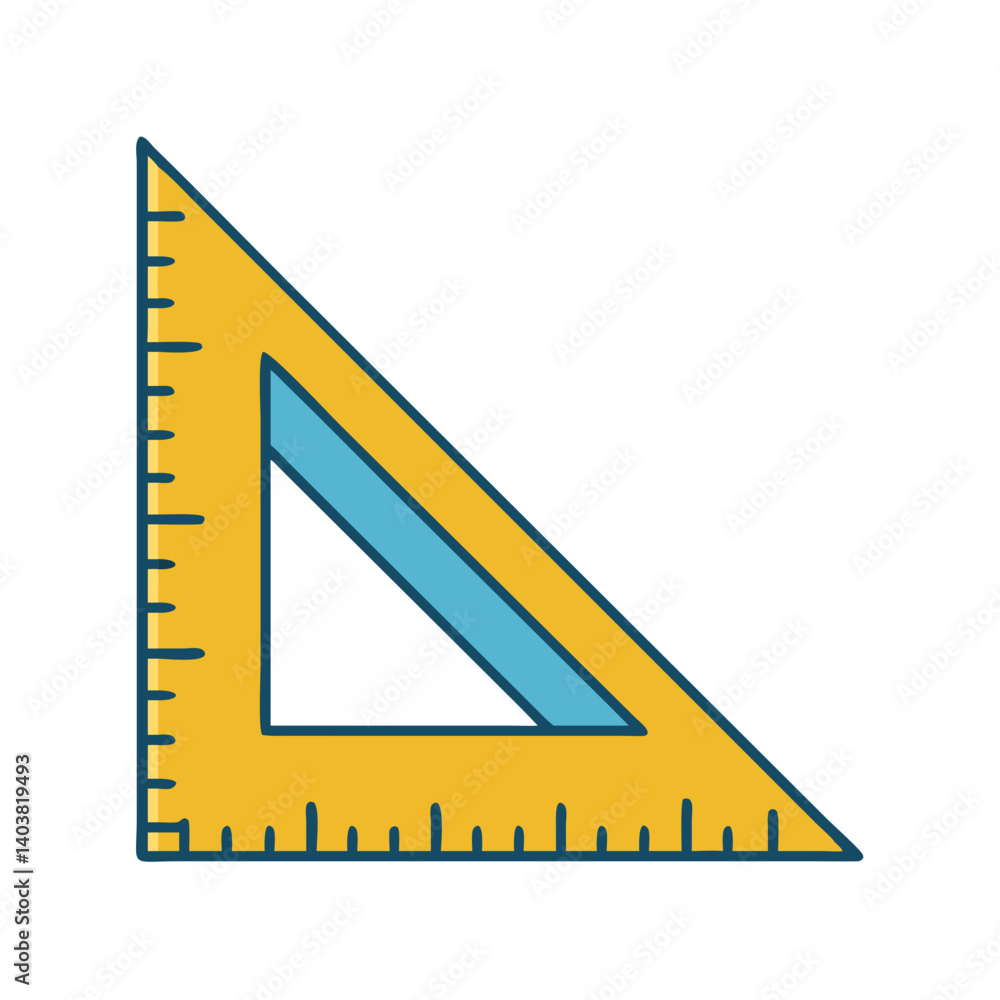 Triangle Ruler Icon Representing Measurement and Geometric Drawing
