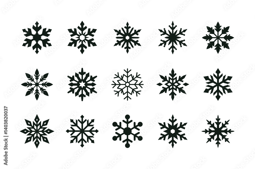 Snowflake silhouette vector bundle illustration Snowflake silhouette vector bundle illustration