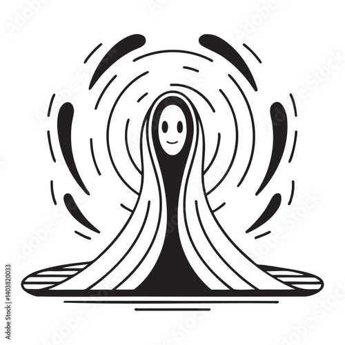 Abstract ghostly spirit figure in motion