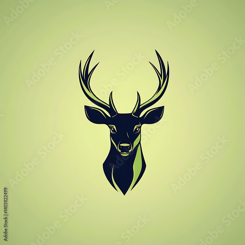 Wallpaper Mural Stylized deer head with sharp antlers Torontodigital.ca
