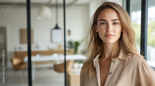 Confident Businesswoman Posing in Modern Office - Professional Portrait