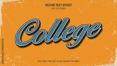 Photography College retro vintage text effect