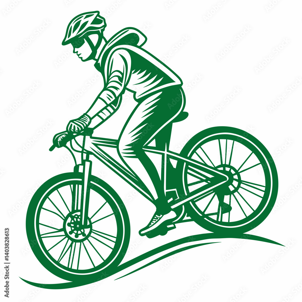 Naklejka premium Bicycle icon as a symbol of green transportation