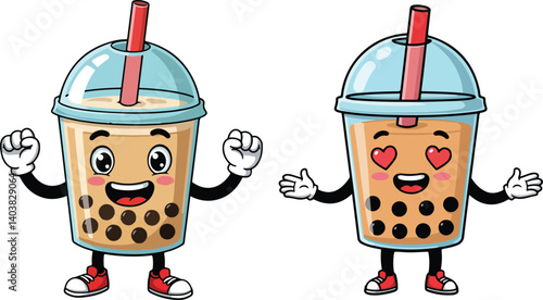 Adorable & Hilarious Boba Cartoon Vector Collection