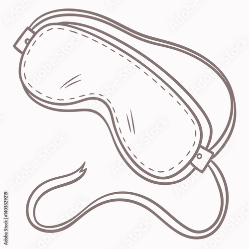 Sleep mask icon with silky texture and elegant curves
