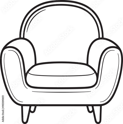 black armchair isolated on white