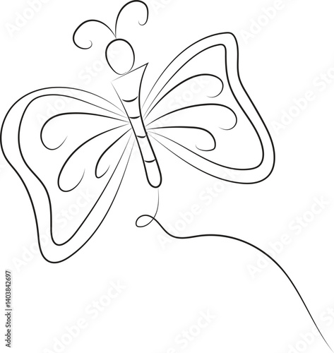 Butterfly vector illustration design features a floral silhouette, an artful nature symbol