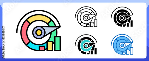 Performance Growth Multi Style Icon in Performance Strength and Management Vector Design