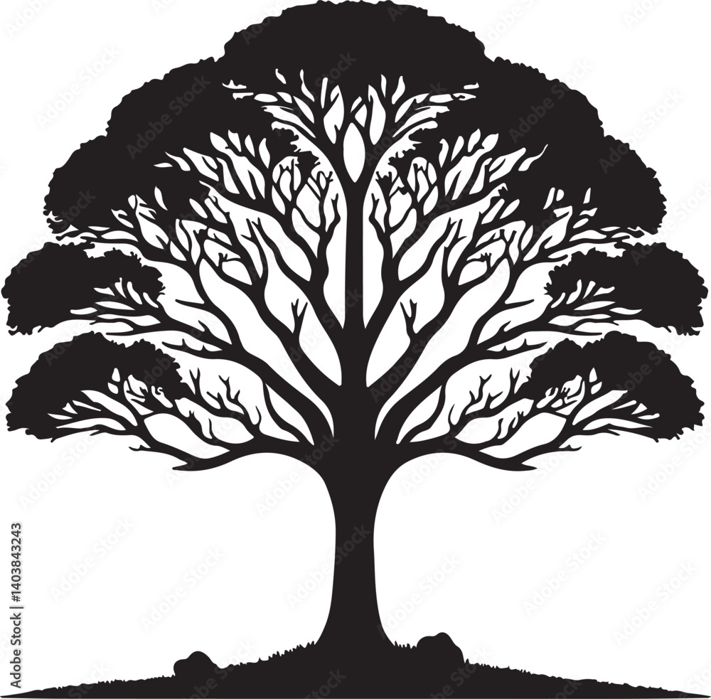 Obraz premium tree silhouette isolated on white 