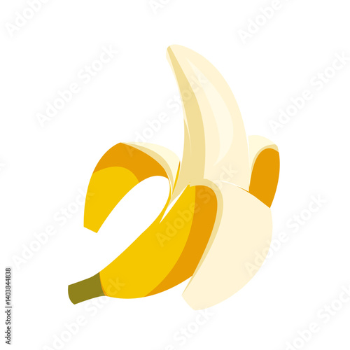 illustration of banana,vector illustration of a banana that has been peeled
