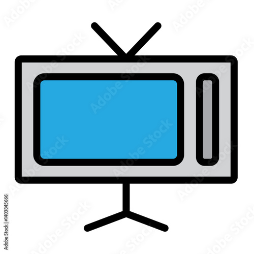 Television Vector Filled Icon Design