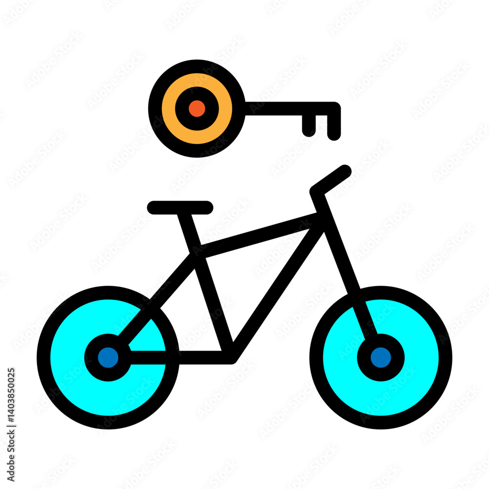 Rental Bicycle Vector Filled Icon Design Rental Bicycle Vector Filled Icon Design
