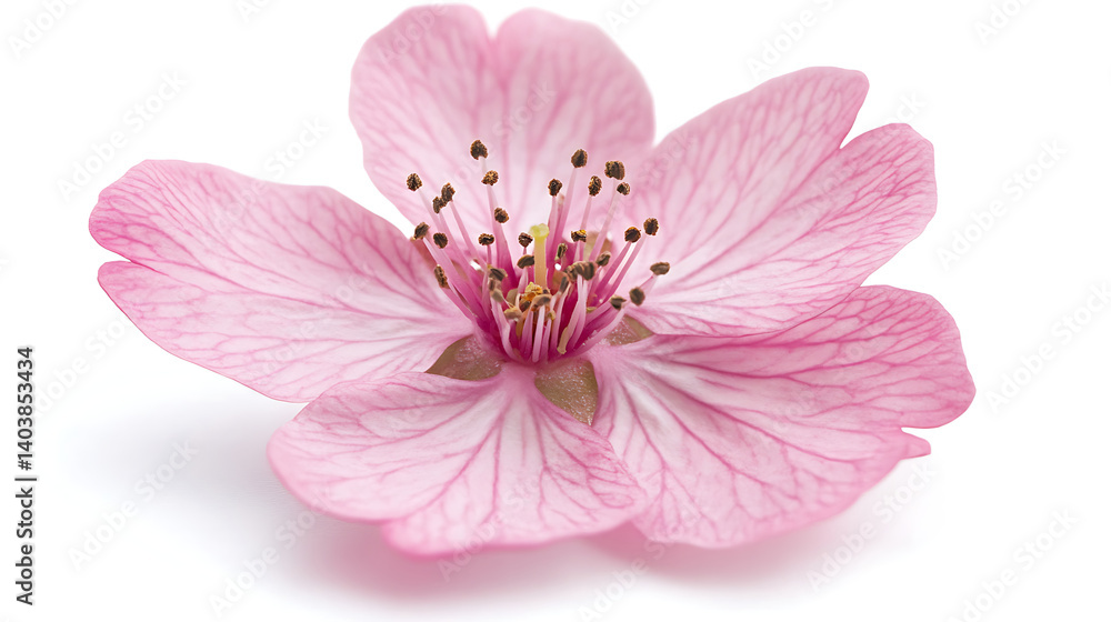 Single Pink Cherry Blossom Isolated Single Pink Cherry Blossom Isolated