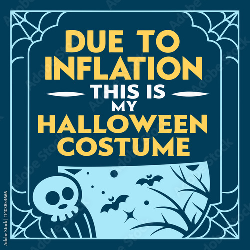 Funny Halloween Inflation Costume Graphic Skull Bats Spiderweb