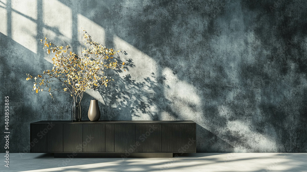 Black granite living room sideboard