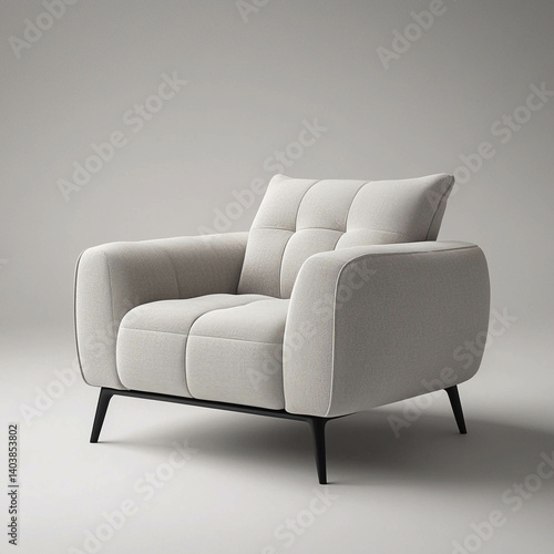 Obraz na płótnie A modern armchair in light gray color on a light gray background w salonie