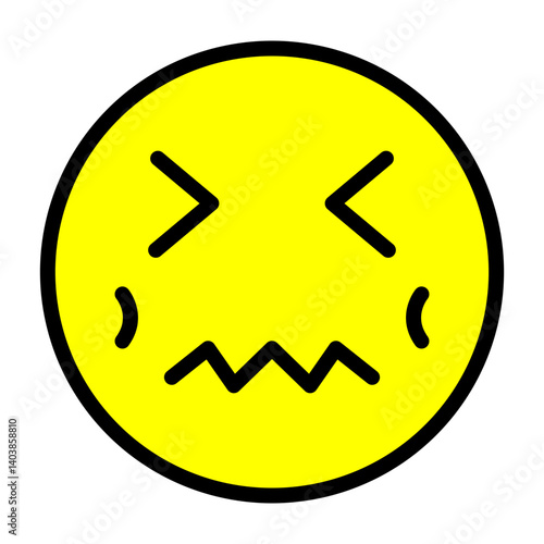 Stressed Face Vector Filled Icon Design