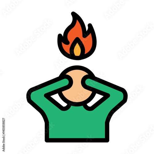Burnout Vector Filled Icon Design