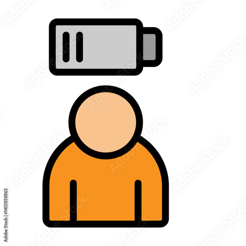 Empty Battery Vector Filled Icon Design