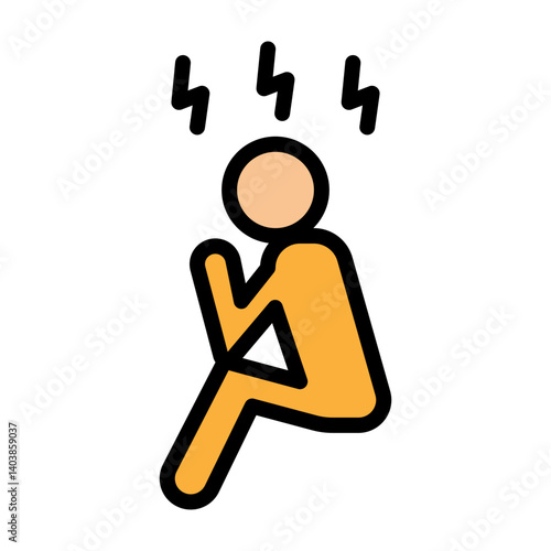 Pacing Person Vector Filled Icon Design