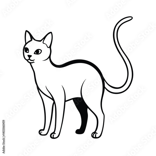 black cat with arched back line art on white backg (1).eps