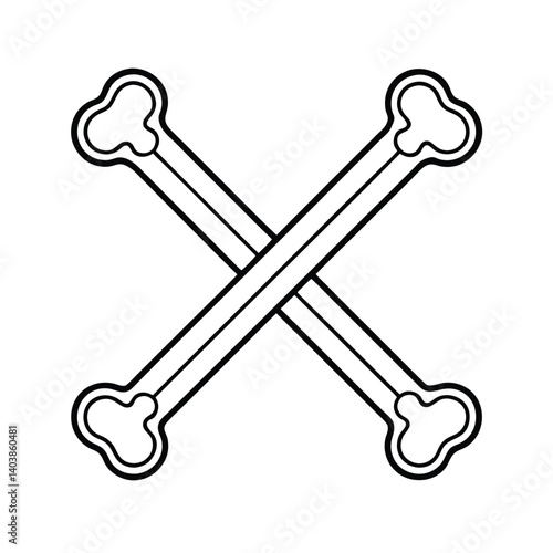 bone cross line art on white background  (1).eps