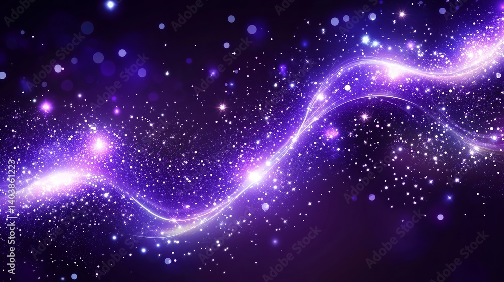 Fototapeta premium Purple galaxy background with stars and light trails cosmic nebula space wallpaper design for desktop 4k