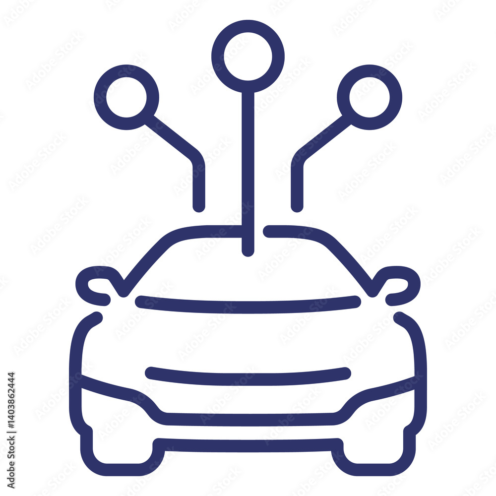 Fototapeta premium carsharing line icon with a car