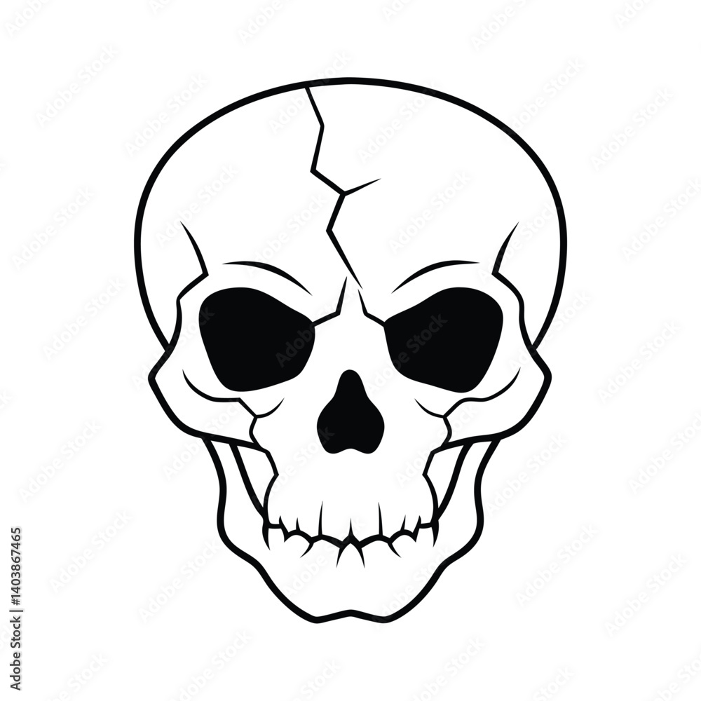 skull with cracks line art on white background (1).eps skull with cracks line art on white background (1).eps