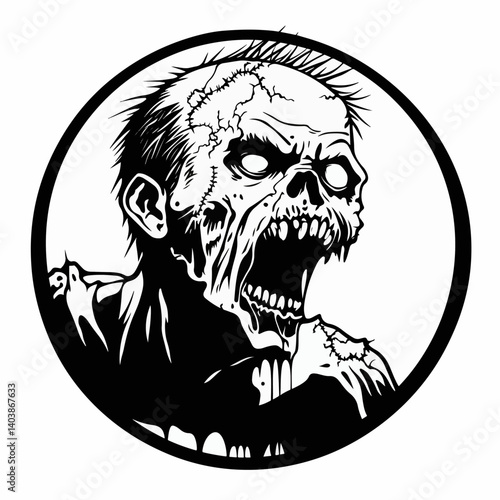 Zombie vector icon set