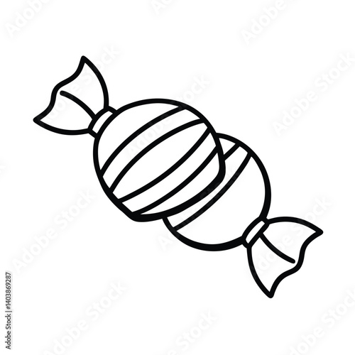 wrapped sweets line art on white background.eps