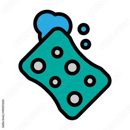 Dishwashing Sponge Vector Filled Icon Design