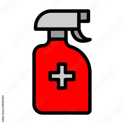 Disinfectant Bottle Vector Filled Icon Design