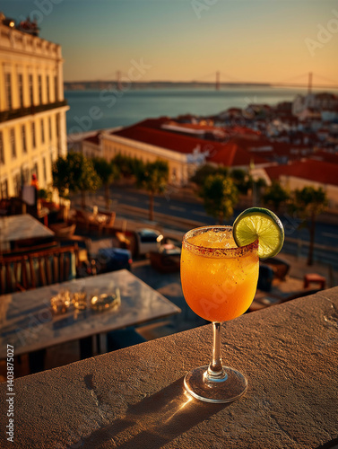 Vibrant orange hues of a su...