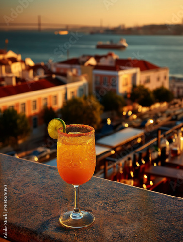 Vibrant orange hues of a su...