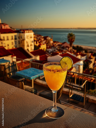 A modern spicy margarita wi...