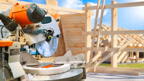 Circular saw on constructio...