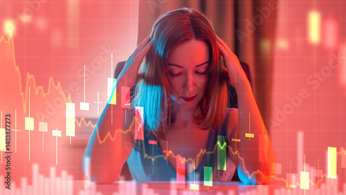 Upset woman financier. Inve...