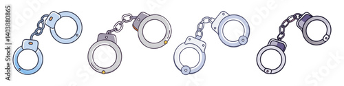 handcuffs icon, handcuffs vector illustration-simple illustration of handcuffs, perfect for handcuffs logos and icons