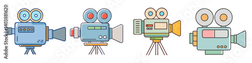 movie camera icon, movie camera vector illustration-simple illustration of movie camera, perfect for movie camera logos and icons