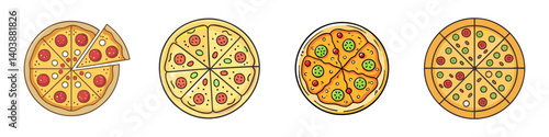 pizza icon, pizza vector illustration-simple illustration of pizza, perfect for pizza logos and icons